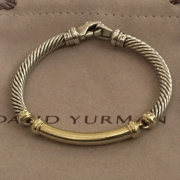 David Yurman Jewelry - David Yurman Sterling & 14k Gold Metro Bracelet
